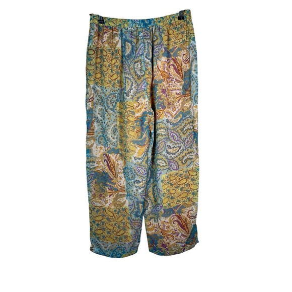 Sacred‎ Threads Mixed Media Patchwork Pull-On Wide Leg Pants Womens Sz M/L Boho - Picture 3 of 10